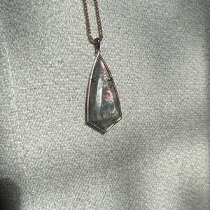 Kendra Scott Black Mother-of-Pearl Pendant Necklace